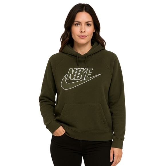 Nike Sportswear Essential Women's Pullover Hoodie in Olive EUC Size Medium - Picture 1 of 4
